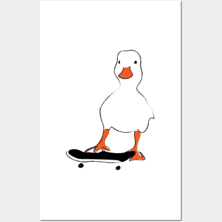 skateboarding white duck Posters and Art